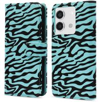 imoshion Design Klapphülle Xiaomi Redmi Note 13 (5G) - Black Blue Stripes
