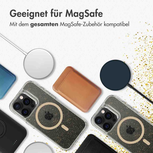 imoshion Klare Glitter Backcover mit MagSafe Apple iPhone 15 Pro - Gold