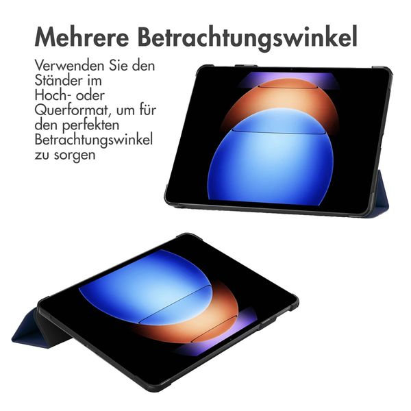 imoshion Trifold Klapphülle Schwarz für das Xiaomi Pad 6S Pro 12.4 - Dunkelblau