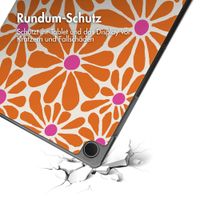 imoshion Design Trifold Klaphülle Samsung Galaxy Tab A11 Plus / A9 Plus - Orange Flower Connect