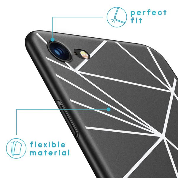 imoshion Design Hülle für das iPhone SE (2022 / 2020) / 8 / 7 - Graphic Cube Black