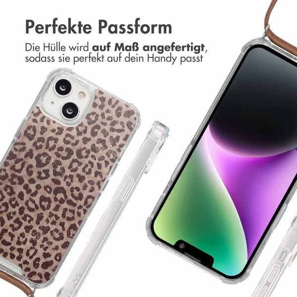 imoshion Design Hülle mit Band Apple iPhone 14 - Leopard Mood