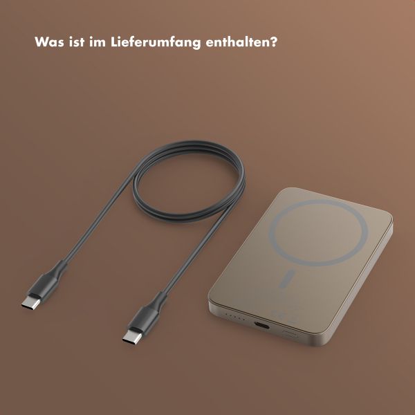 Selencia Vivid Powerbank 5.000 mAh - MagSafe und Qi2 - Desert Gold / Leopard
