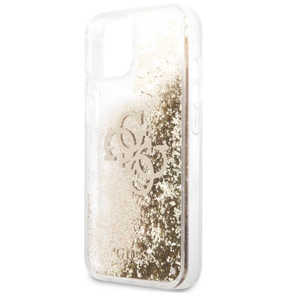 Guess 4G Logo Liquid Glitter Back Cover für das iPhone 13 - Gold