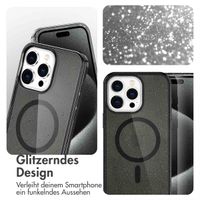 imoshion Sparkle Back Cover mit MagSafe für das iPhone 15 Pro Max - Glitzer Schwarz