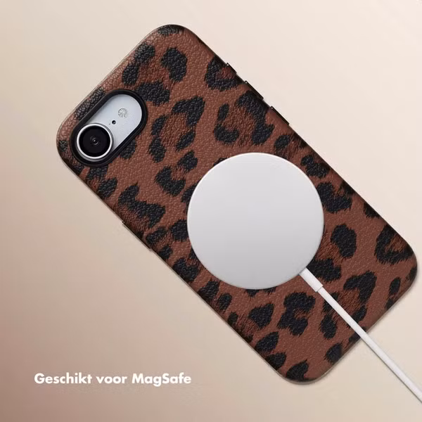 Selencia Sabi Backcover Leopardenmuster mit MagSafe Apple iPhone 17e / 16e - Mocha Brown