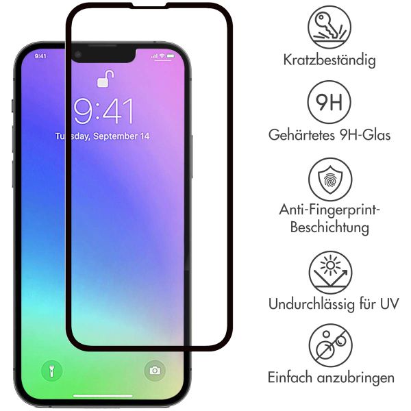 Selencia Premium Screen Protector aus gehärtetem Glas für das iPhone 13 Mini - Schwarz