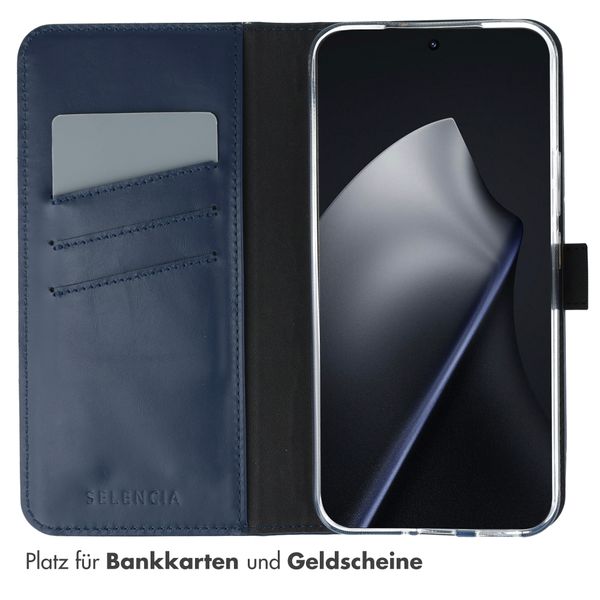 Selencia Echtleder Klapphülle Xiaomi 15T Pro - Dunkelblau