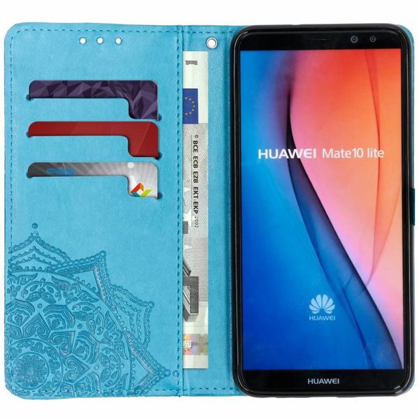 Mandala Klapphülle Blau für das Huawei Mate 10 Lite