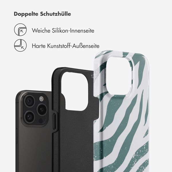 Selencia Vivid Back Cover Apple iPhone 15 Pro - Colorful Zebra Pine Blue