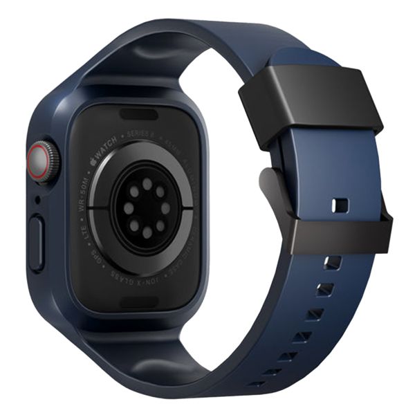 Uniq Monos 2-in-1 Apple Watch Armband mit Hybrid Hülle für die Apple Watch 4 bis 9 / SE (44/45 mm) - Marine Blue