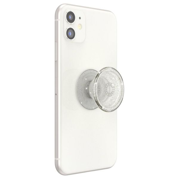 PopSockets PopGrip - Abnehmbar - Translucent Clear Glitter Silver