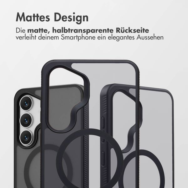 Accezz Rugged Frosted Back Cover mit MagSafe Samsung Galaxy S25 FE - Schwarz