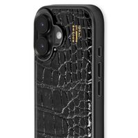 iDeal of Sweden Vegan Leather Back Cover für das iPhone 16 Plus - Black Croco