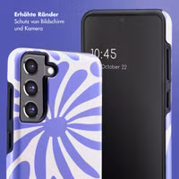 Selencia Vivid Back Cover Samsung Galaxy S21 FE - Modern Bloom Sapphire Blue