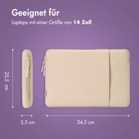 imoshion Laptop Hülle 14 Zoll - Laptop Sleeve mit Fach - Sandstone