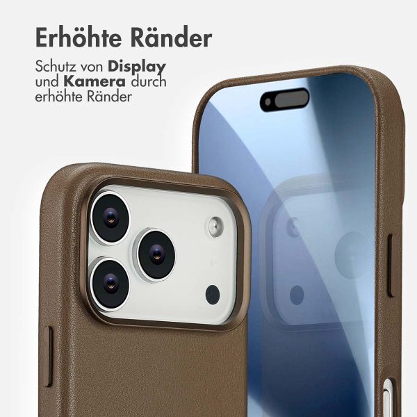 Accezz MagSafe Leather Backcover Apple iPhone 17 Pro - Kaffeebraun