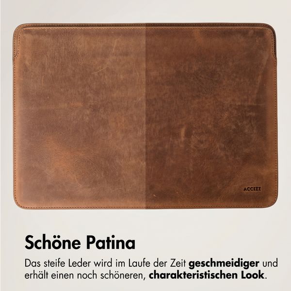 Accezz Leather Laptop Hülle Apple MacBook 13 Zoll - Laptop Sleeve - Cognac
