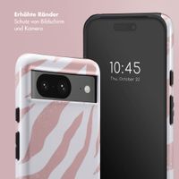 Selencia Vivid Tough Back Cover für das Google Pixel 8 - Colorful Zebra Old Pink