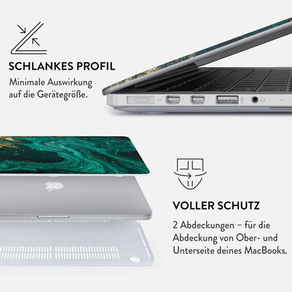 Burga Hardshell Hülle für das MacBook Pro 14 Zoll (2021 / 2023 M3 chip / 2024 M4 chip) - A2442 / A2779 / A2918 / A3112 / A3185 / A3401 - Emerald Pool