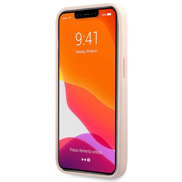 Guess 4G Metal Logo Back Cover Apple iPhone 13 - Roze & Goud / Pink & Gold