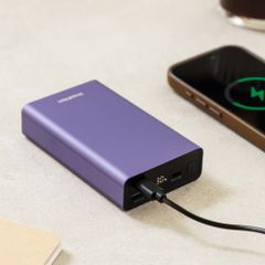 imoshion Ultra Series Aluminium Powerbank 20.000 mAh - Schnellladen bis 33W - Tropical Violet