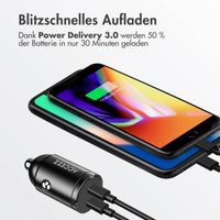 Accezz Autoladegerät | Schnellladegerät mit 2 Ports - 2x USB-C 65 Watt - Schwarz