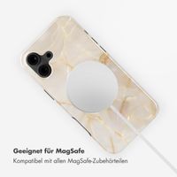 Selencia Vivid Tough Back Cover mit MagSafe für das iPhone 16 - Golden Beige Marble