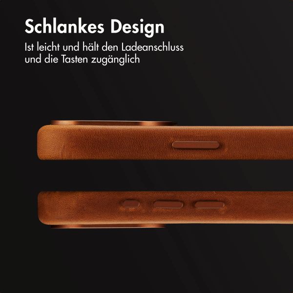 Accezz Vintage Leather Magsafe Backcover Apple iPhone 15 Pro - Tabacco Cognac