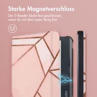imoshion Design Slim Hard Case Sleepcover mit Stand für das Kobo Libra Colour / Tolino Vision Color - Pink Graphic