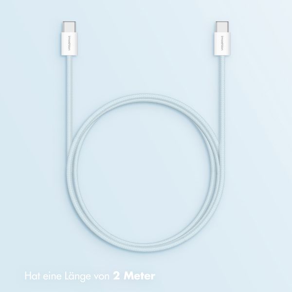 imoshion USB-C-zu-USB-C-Kabel – Geflochten – 2 Meter – Blau