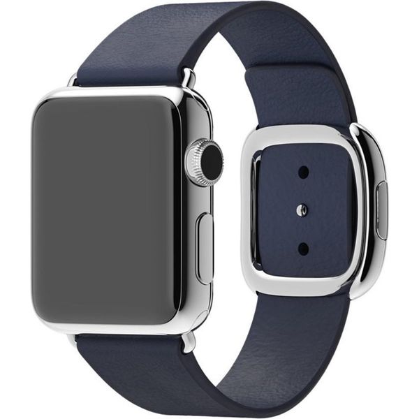 Apple Leather Band Modern Buckle für die Apple Watch Series 1-9 / SE - 38/40/41 mm / Series 10 - 42 mm - Größe L - Blau