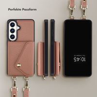 Selencia Sera HandyHülle mit Kordel und Umschlag-Kartenhalter Samsung Galaxy S26 - Old Pink