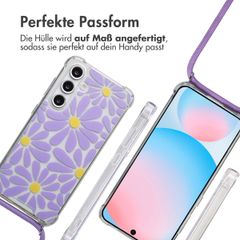 imoshion Design Hülle mit Band Samsung Galaxy S24 FE - Tropical Violet Flowers Connect