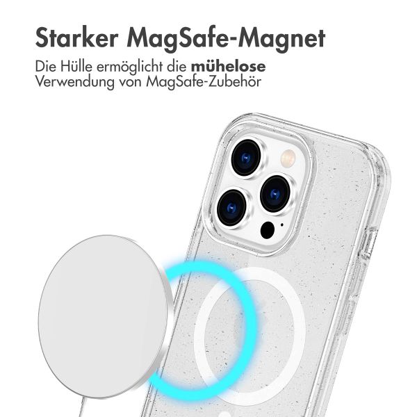 imoshion Sparkle Back Cover mit MagSafe für das Apple iPhone 13 Pro - Glitzer Transparent