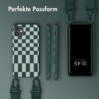 Selencia SilikonHülle design mit abnehmbarem Band Apple iPhone 11 - Irregular Check Green