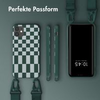 Selencia Silikonhülle design mit abnehmbarem Band für das iPhone 11 - Irregular Check Green