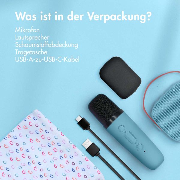 imoshion Kids Karaoke-Set - Lautsprecher und Mikrofon - Soft Blue