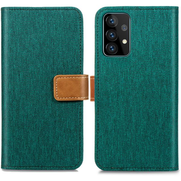 imoshion Luxuriöse Canvas-Klapphülle Samsung Galaxy A52(s) (5G/4G) - Grün
