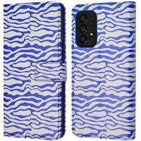 imoshion ﻿Design Klapphülle für das Samsung Galaxy A53 - White Blue Stripes