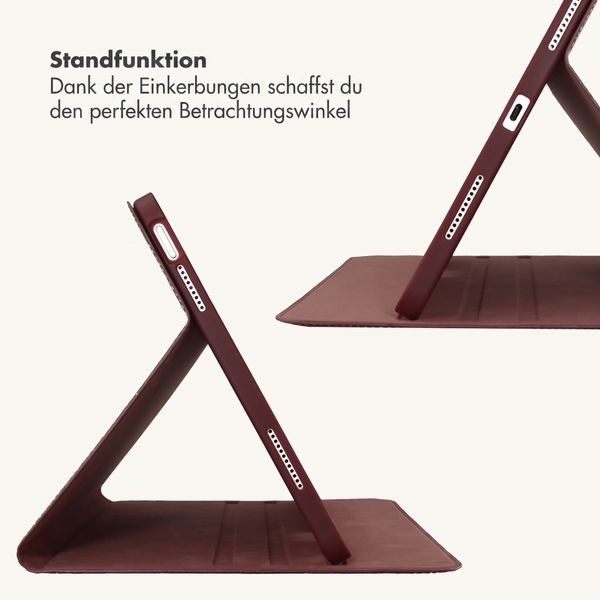 Selencia Croco Klaphülle Apple iPad 11 (2025) 11 Zoll A16 / iPad 10 (2022) 10.9 Zoll - Burgundy