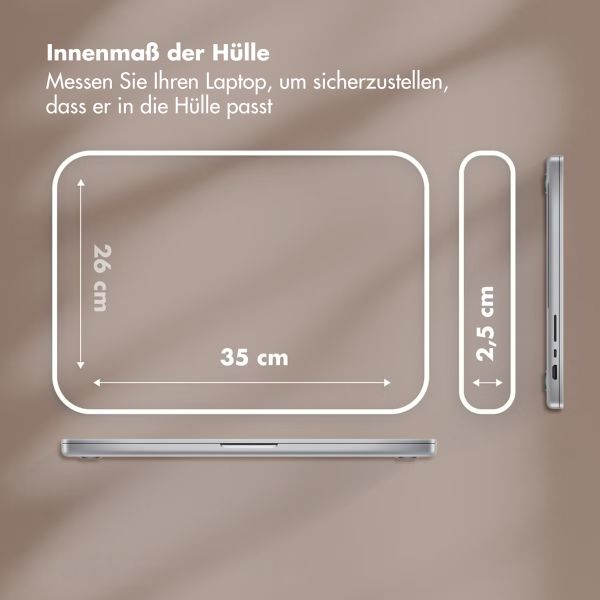 Selencia Puffy Laptop Hülle 15-16 Zoll - Laptop Sleeve - Mocha Brown