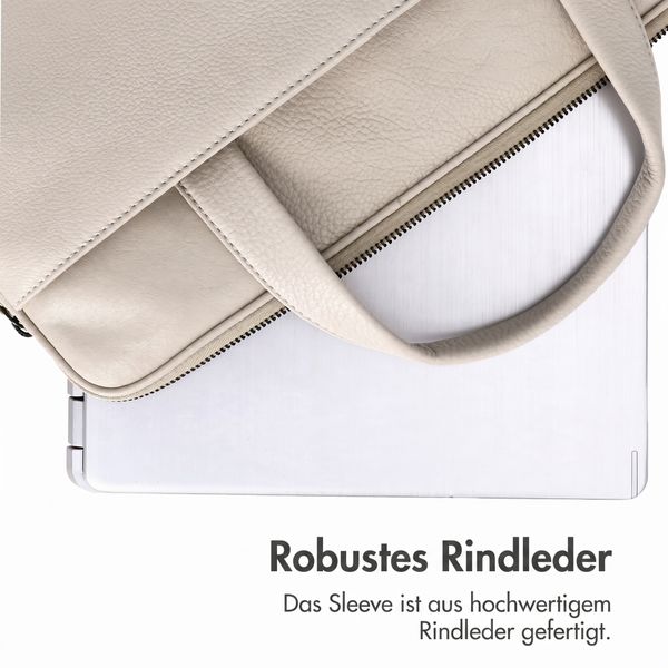 Accezz Leather Laptoptasche 16 Zoll - Beige