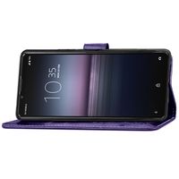 Kleeblumen Klapphülle Violett für das Sony Xperia 1 II