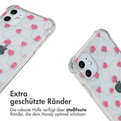 imoshion Design Hülle mit Band Apple iPhone 11 - Dusty Rose Connected Hearts