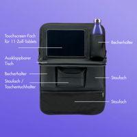 imoshion Luxuriöser Autositz-Organizer - Tablethalter Auto - 7 Aufbewahrungsfächer - Schwarz
