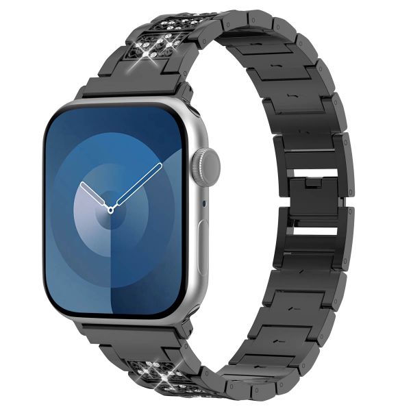 Selencia Sparkle Armband für die Apple Watch Series 1 bis 9 / SE (38/40/41 mm) | Series 10 (42 mm) - Schwarz