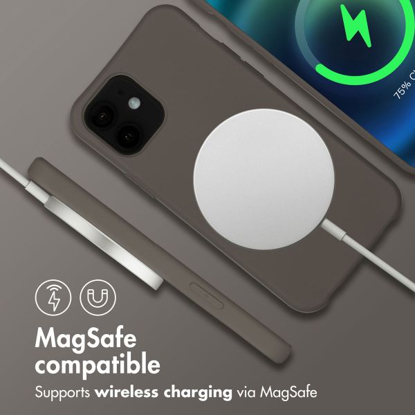 imoshion Color Backcover mit abnehmbarem Handykette und MagSafe Apple iPhone 12 (Pro) - Black Coffee