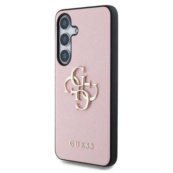 Guess 4G Metal Logo Saffiano Backcover Samsung Galaxy S25 Plus - Rosa