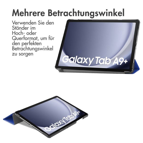 imoshion Trifold Klapphülle für das Samsung Galaxy Tab A9 Plus - Cobalt Blue